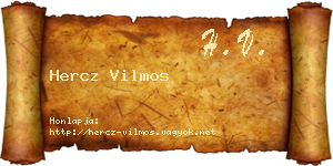 Hercz Vilmos névjegykártya